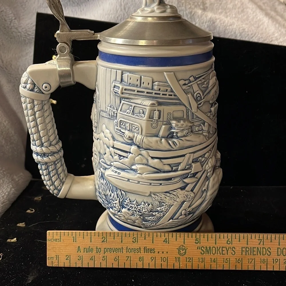 AVON -1997-Vintage Tribute to Rescue Workers Stein made in Brazil #22449